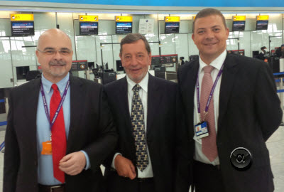 Roberto Castiglioni visiting Heathrow Terminal 5 with David Blunkett MP