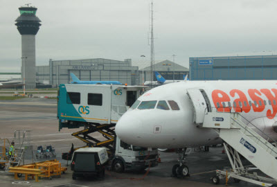 Ambulift in operation at Manchester airport