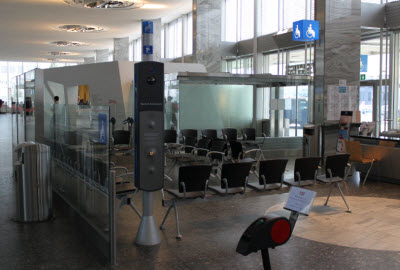 Zurich airport landside PRM waiting area 