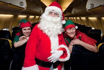 Santa onboard Ryanair airplane