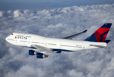 Delta Air Lines Boeing 747 in flight